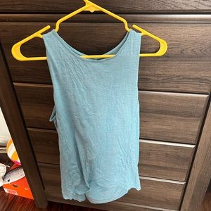 Lululemon. Blue. Open back. Tank top. Size unknown, fits like medium/large.
